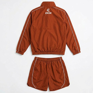 OEM Wholesale Men's Lightweight Tracksuit Set <b>Zip</b> <b>Up</b> <b>Jacket</b> With Shorts Athletic Jogging Suit Side Stripe - Product Image 2