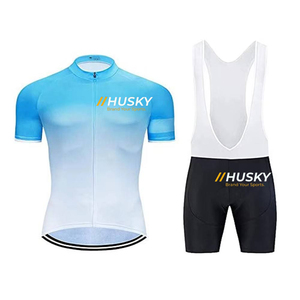 Jersey de Ciclismo Personalizado Azul de Manga Corta, Ecológico, 100% Poliéster, Unisex, Alta Elasticidad, Logotipo Frontal - Product Image 1