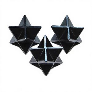 Étoile de Merkaba en Obsidienne Noire Naturelle en Gros, Pierre Précieuse de Géométrie Sacrée, Décoration Guérisseuse - Product Image 6