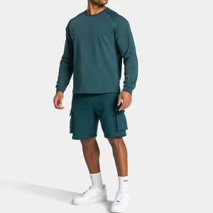 Shorts de sport décontractés respirants 180g en coton 100% avec cordon de serrage pour hommes, style streetwear tendance - Product Image 4