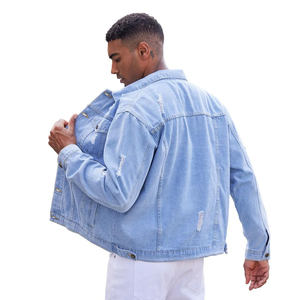 Customized Denim Jeans Jacket <b>Button</b> Closure Sky Blue Color Fashionable Casual Fit Street Type Denim Jacket With OEM Service - Product Image 4