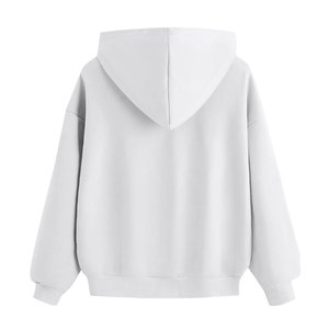 Unisex White Custom Printed Hooded <b>Sweatshirt</b> <b>Heart</b> Print Oversized Casual Pocket Hoodie Regular Fit 100% Polyester Autumn Wear - Product Image 3
