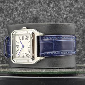 Luxury Unisex Square Watch 316L Stainless Steel Case Sapphire Crystal Dial Roman Numerals Blue Leather Strap Business Mechanical - Product Image 3