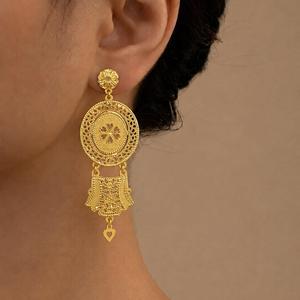 Juego de Pendientes Colgantes al por Mayor, Chapados en Oro de 14K, 18K y 24K, Estilo Dubái, Diseño Turco Árabe para Novias, Bodas y Moda - Product Image 2