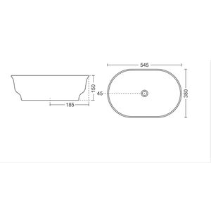High quality rectangular wall hung ceramic wash basin 545x380x150mm glossy white floating bathroom sink with half pedestal - Product Image 6