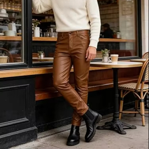 Pantalones de Cuero para Hombre, los Más Vendidos, al por Mayor, Hechos con Cuero de la Mejor Calidad - Product Image 1