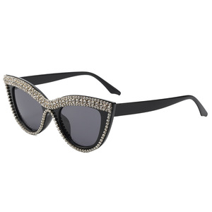 Women's Diamond-Encrusted Cat-Eye <b>Sunglasses</b> with UV400 Protection Lightweight & Comfortable Design - Product Image 1