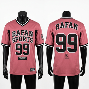 Camiseta de Fútbol Premium de Poliéster de 180 GSM para Hombre, Rosa y Negro con Paneles en Contraste, Malla Transpirable, Logotipo Personalizado con Sublimación - Product Image 1