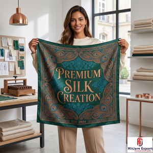 Premium Custom Printed Silk Feel Square Hijab Scarf <b>Head</b> <b>Wrap</b> Shawl OEM ODM Textile Manufacturer Export Supplier Custom Fabric - Product Image 4