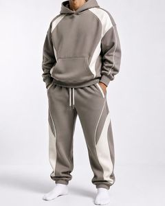 Ensembles de survêtements amples personnalisés pour hommes en polyester/coton, respirants, épais, décontractés, de haute qualité, pour l'hiver, vente en gros - Product Image 3