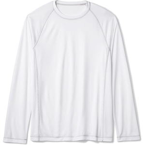 Camiseta Deportiva Clásica de Manga Larga para Hombre, Blanca, Protección Solar UPF 50+, Secado Rápido, Ligera, para Natación, Venta al Por Mayor - Product Image 1