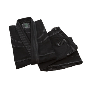 Kimono de BJJ Negro con Costuras Azules para Hombre, 100% Poliéster, Transpirable, Ropa de Artes Marciales, Talla Adulto, Corte Regular - Product Image 4