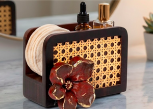 Porte-serviettes moderne en jute marron avec accent floral pour une décoration de table chic, idéal pour la salle à manger et la cuisine. - Product Image 3