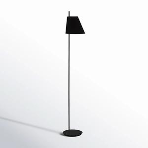 Lampe de sol de luxe avec base en marbre, cadre doré et abat-jour en tissu pour un intérieur haut de gamme - Product Image 1