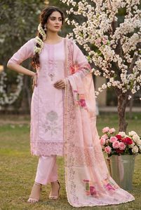 Premium Roman <b>Silk</b> Trendy Pakistani Style <b>kurta</b> Pant With Dupatta And Work Embroidered <b>Kurta</b> - Product Image 3