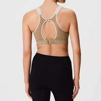 Nouveau design 2026 – Soutien-gorge de sport en maille grande taille pour femme avec logo frontal, maintien élevé, en tissu respirant Spandex/Nylon