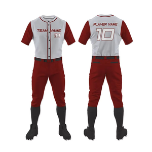 Pantalones de Béisbol Rojos para Hombre, Cierre de Botones, Corte Regular, Color Sólido, Poliéster, Ropa Deportiva para Todas las Temporadas - Product Image 6