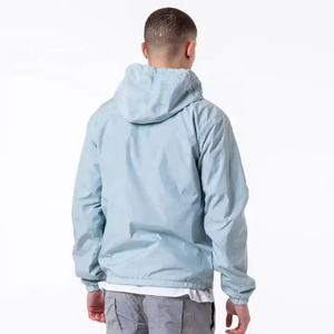Veste coupe-vent pour homme style célébrité Instagram, prix d'usine, faible MOQ, col à capuche avec fermeture éclair pour manteaux d'extérieur - Product Image 3