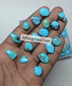 Lot de cabochons petits en turquoise Kingsman 100% naturelle, prix de gros, pierres pour la fabrication de bijoux en turquoise Kingsman, lot de turquoise Kingsman - Product Image 1