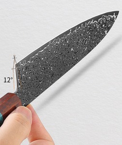 Handmade Ambidextrous Chef <b>Set</b> in Damascus Steel with Wooden Handle and Leather Sheath Extra <b>Sharp</b> - Product Image 2