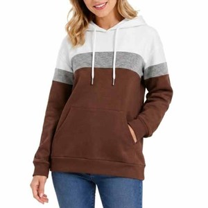 Sudadera con Capucha Personalizada para Mujer, Diseño Color Block, 100% Algodón, Tejido de Punto, Estilo Otoñal, Sudadera Casual de Alta Calidad, OEM - Product Image 3