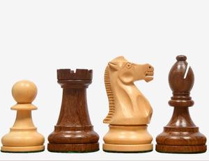 Pions d'échecs Staunton américains de luxe, taille tournoi 4.1 King, en sheesham et bois de buis, au meilleur prix - Product Image 5