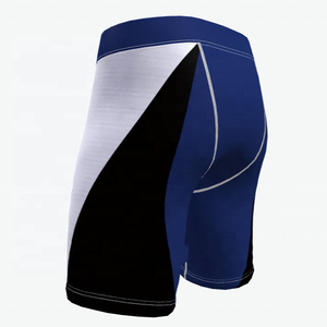 Men's Color Blocked Compression Shorts <b>Mid</b> Waist Quick Dry Spandex Polyester Sporty Geometric Panelled Design - Product Image 3
