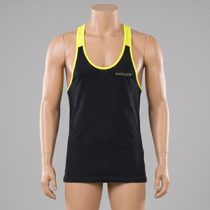 Custom Men Gym Tank Top Breathable <b>Stringer</b> Bodybuilding <b>Vest</b> Workout Fitness Sleeveless Shirt Contrast Piping Athletic Wear - Product Image 1