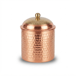 Pure Copper <b>Kitchen</b> <b>Storage</b> Canister Set with Airtight Lid, Copper <b>Storage</b> <b>Jar</b> <b>for</b> Salt Sugar Tea Coffee Spices, Handmade Food - Product Image 1