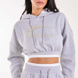 Sudadera con Capucha Corta para Mujer, Diseño Nuevo, Precio al por Mayor, Invierno, Algodón y Poliéster, Mangas Largas, Alta Calidad, Secado Rápido, Transpirable - Product Image 4