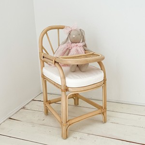 Jouets en bois Montessori pour tout-petits, chaise haute en rotin pour poupées, accessoires pour poupées. - Product Image 1