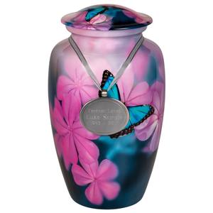 Urna Funeraria Blanca Estilo Americano Butterfly Dreams LU con Capacidad de 200 Pulgadas Cúbicas - Product Image 3