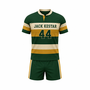 Professional Rugby Uniform Jersey and <b>Shorts</b> Set, Fully Customizable Team Kit with Moisture Wicking Fabric for Competitive Play - Product Image 1