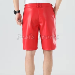 กางเกงขาสั้นผู้ชายรุ่นใหม่ กางเกงหนังคาร์โก้ผู้ชาย สีตามสั่ง เอวสูง ยูนิเซ็กซ์ มีเชือกผูก กางเกงขาสั้นสีพื้น - Product Image 2