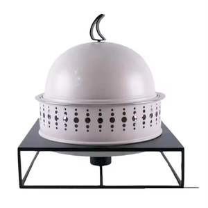 Cloche alimentaire moderne en acier inoxydable avec support, dôme de service décoratif pour buffet, couvercle de protection alimentaire pour table de cuisine - Product Image 1