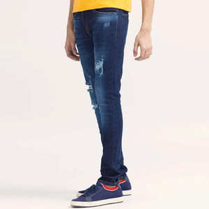 Jeans de Moda Masculina de Lujo, Jeans Vintage Rotos para Hombre, Pantalones de Mezclilla Apilados de Alta Calidad, Jeans Vaqueros Elásticos - Product Image 4