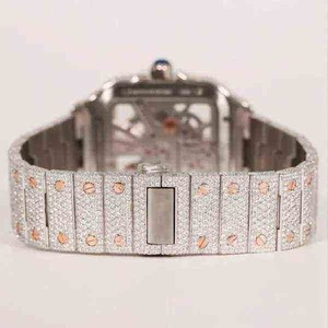 Montre en diamant de qualité supérieure en gros avec bracelet en acier inoxydable, montre-bracelet de luxe à quartz avec logo personnalisé pour homme, usage quotidien - Product Image 5