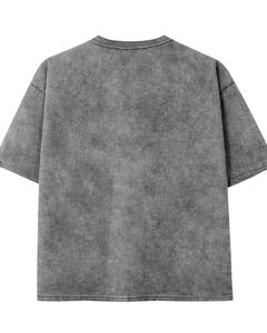 T-shirt graphique anime gris pour homme, en coton, coupe oversize, streetwear, imprimé, délavé vintage, décontracté, avec logo personnalisé, fabricant OEM, fournisseur - Product Image 2
