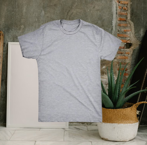 Camiseta de Manga Corta para Hombre, Cuello Redondo, Color Gris, 100% Algodón Jersey, Corte Regular, Diseño Liso - Product Image 4