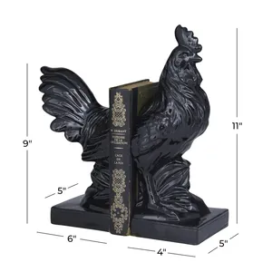 Modern Metal Vertical Book Stand & Bookends Elegant Handmade Durable 2-Piece Set for Home Decor Tabletop Display - Product Image 1