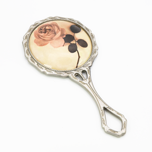 MACY BEAUTY KOREA Circular Vintage Silver Hand <b>Mirror</b> Hollow Handle Decorative Metal Cosmetic <b>Mirror</b> Eyelash Extension <b>Mirror</b> - Product Image 5