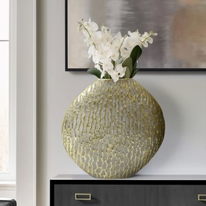 Vase décoratif moderne en métal fait main pour table, support de fleurs écologique résistant à la rouille pour la décoration intérieure et les événements - Product Image 1