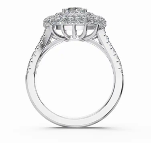 Anillo de Esencia de Esmeralda y Diamante Cultivado en Laboratorio con un Peso Total de 1303 Quilates y 49 Piedras Brillantes de Corte Deslumbrante - Product Image 6