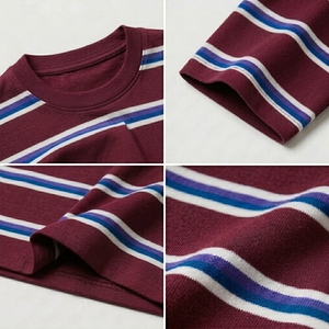 เสื้อยืดลายทางสุดฮิต แขนสั้น คอกลม เนื้อผ้านุ่ม ระบายอากาศได้ดี น้ำหนักเบา ใส่ได้ทุกวัน สไตล์ลำลอง สตรีทแวร์ ทรงปกติ ใส่ได้ทั้งชายและหญิง สำหรับฤดูร้อน - Product Image 6