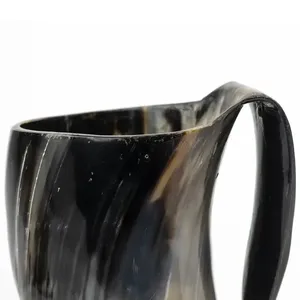 Medieval Party Accessories and Unique Gift Collection Crafted by Skilled <b>Makers</b> Large Natural Horn Tankard Drinking Mug - Product Image 3
