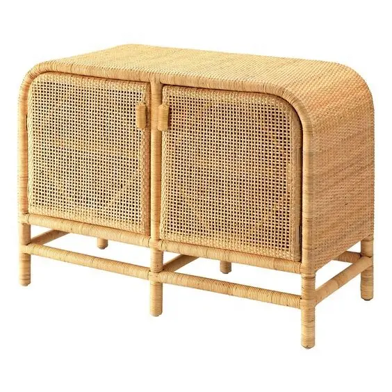 Alta qualidade Rattan armário 2-Doors armário com gaveta Boa qualidade Handmade OEM Aceitável Handmade de Vietnã