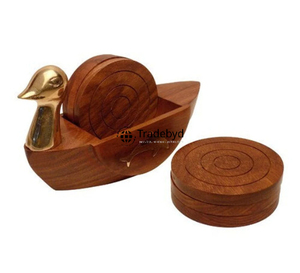 Elegant Premium Handmade Wooden <b>Coaster</b> <b>Set</b> 4X4 Inches Square Custom Colors & Logo for Home Restaurant Wedding Use-Tradebyd - Product Image 5