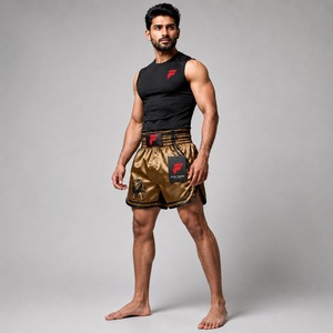 Shorts de Muay Thai haut de gamme, conçus avec un tissu résistant offrant un confort respirant et des mouvements libres pour chaque entraînement. - Product Image 5
