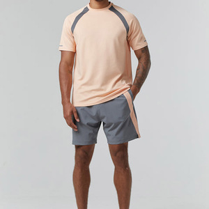 Summer Men's 2-Piece Casual Sports Set Short Sleeve T-Shirt Cargo Shorts 100% Cotton Knitted Breathable Quick-Dry Custom - Product Image 6