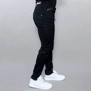 Jeans noirs extensibles pour hommes Gex, taille mi-haute, nouveau style, vente en gros sur mesure - Product Image 2